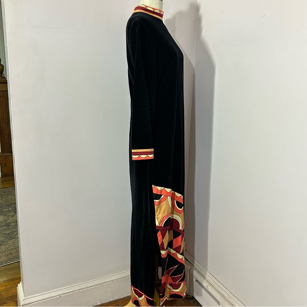 60s 70s Vintage Paganne Gene Berk Velvet Maxi - Picture 3 of 12